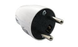 Wtyczka prosta z/u biała W-131