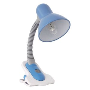 Lampa biurkowa metalowa SUZI klips niebieska Kanlux
