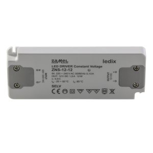 Transformator LED SLIM 12V 12W  8mm ZNS Zamel