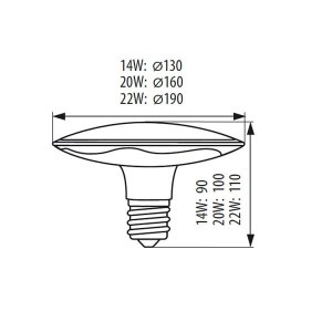 LED E27 kołowa 20W NIFO ciepła Kanlux