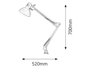 Lampa biurkowa kreślarska ARNO srebra Rabalux