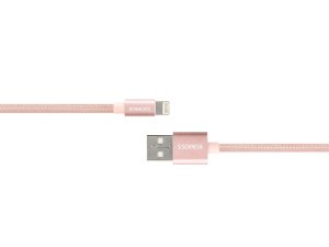Przyłącz kabel zasilający USB na typ USB lighting iPhone wzmacniany 1m. różowy Romoss