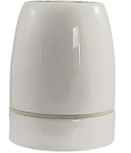 Oprawka E27 porcelanowa ozdobna biała
