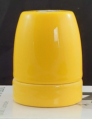 Oprawka E27 porcelanowa ozdobna żółta