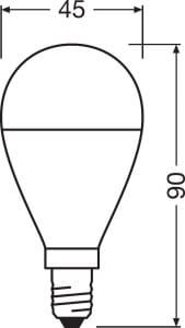 LED E14 7W 806lm kulka P45 60W OSRAM