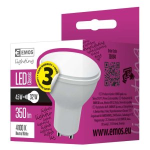 LED GU10 4,5W MR16 zimna