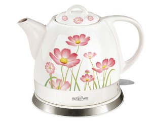 Czajnik bezprzewodowy 1L ceramiczny CJ 1310 kwiaty 1100W Optimum