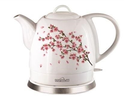 Czajnik bezprzewodowy 1L ceramiczny CJ 1310 gałązka 1100W Optimum 