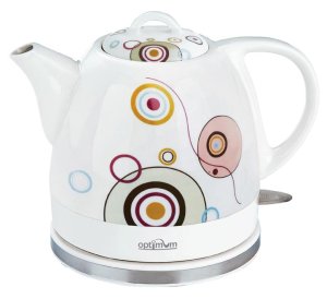 Czajnik bezprzewodowy 1L ceramiczny CJ 1310 kółka 1100W Optimum