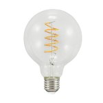 LED E27 filament G95 4W spirala kula 95mm