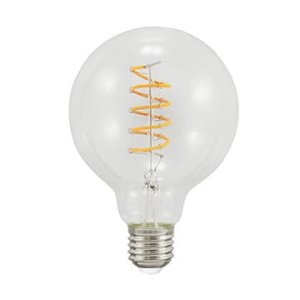 LED E27 filament G95 4W spirala kula 95mm