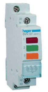 Lampka kontrolna SVN 129 trzy kolory DIN Hager 