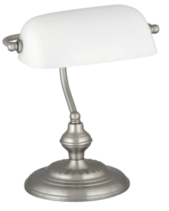 Lampa biurkowa bankierka BANK biało-srebrna 4037 Rabalux