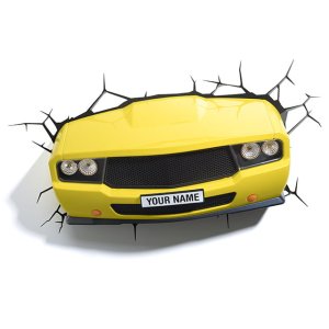 Lampka dekoracyjna ścienna CAR YELLOW 2xAA 