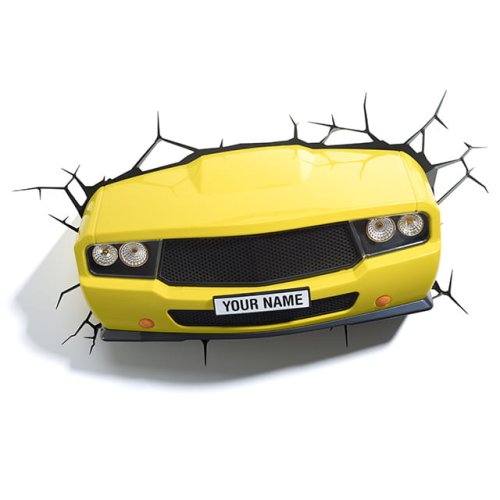 Lampka dekoracyjna ścienna CAR YELLOW 2xAA  car1.jpg