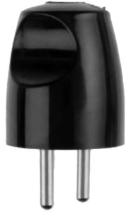 Wtyczka prosta z/u czarna W-131