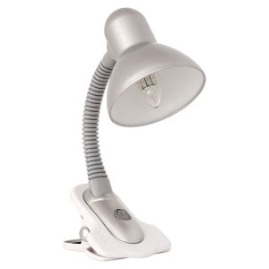 Lampa biurkowa metalowa SUZI klips srebrna Kanlux
