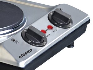 Kuchenka elektryczna dwupalnikowa KD 2500s INOX 1000W/1500W Elesko