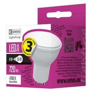 LED GU10 8W MR16 zimna
