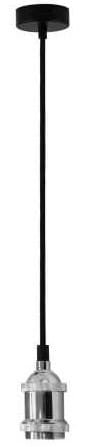 Lampa zwis bawełniany E27 NOLA chrom 